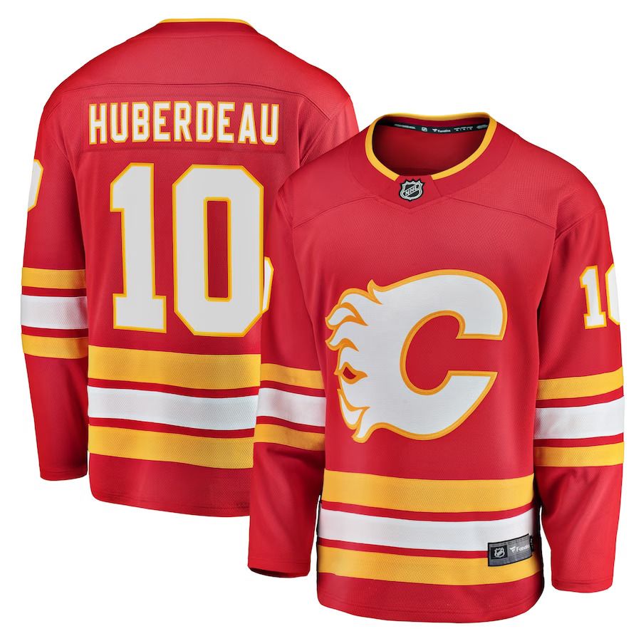 Men Calgary Flames #10 Jonathan Huberdeau Fanatics Branded Red Home Breakaway Player NHL Jersey